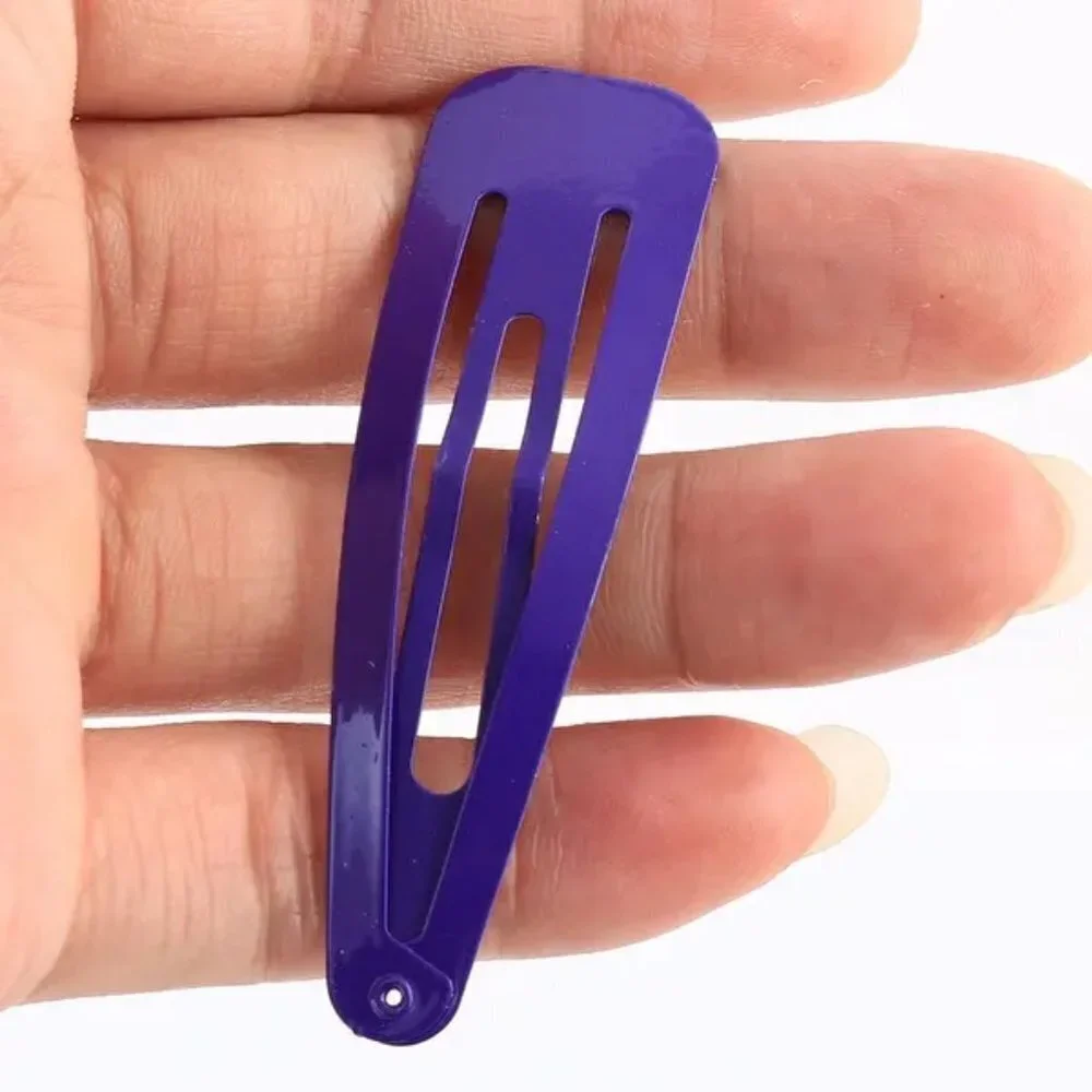 4ct Metal Snap Hair Clips, Purple